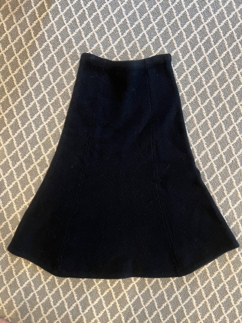Ralph Lauren Petites Small Black 100% Lambswool Knit Midi Tulip Skirt EUC
